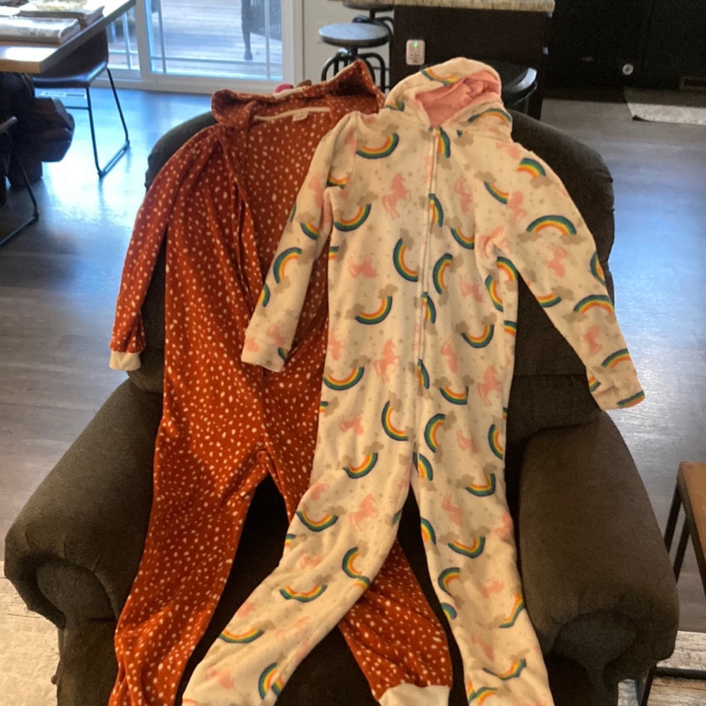 Fox and Unicorn footless pajamas!